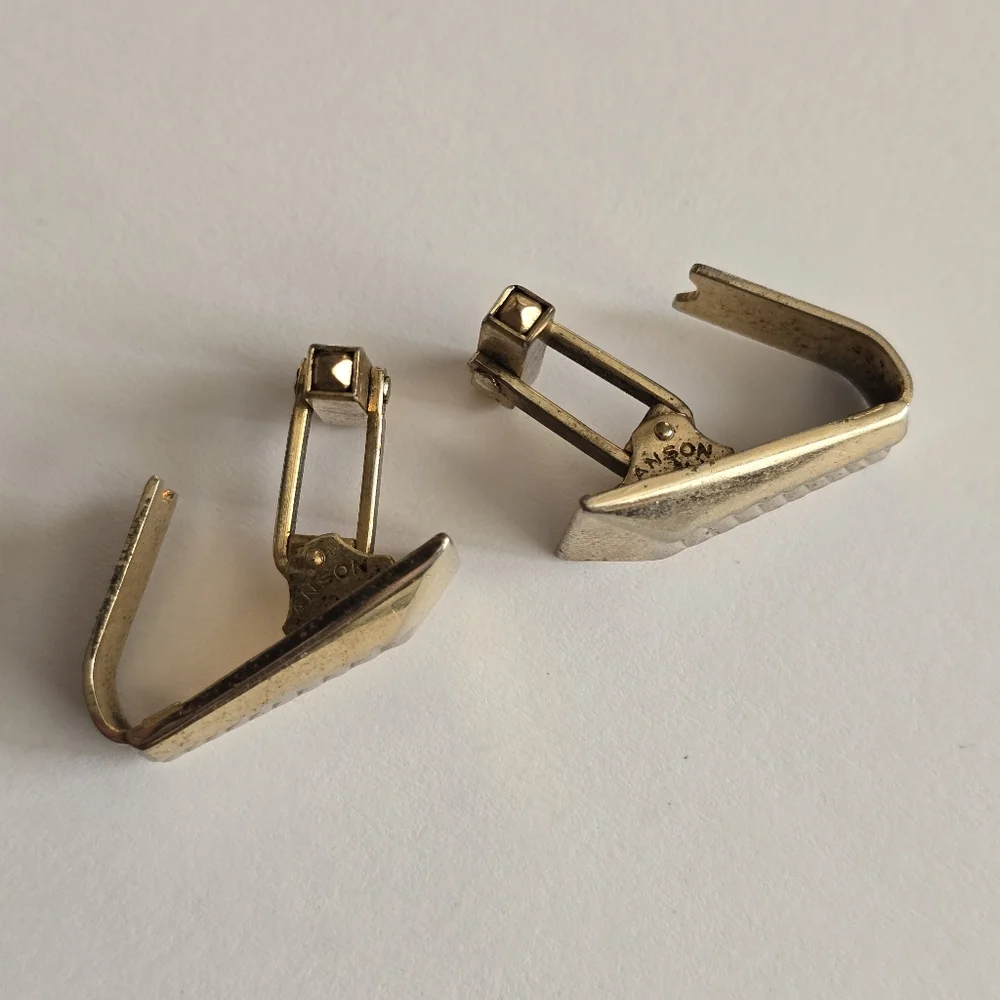 Vintage cuff links Anson cufflinks gold tone